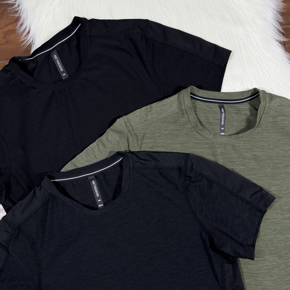 Lot Of 3 Ten Thousand Men's Size XS Black Green Short Sleeve Versatile Shirts